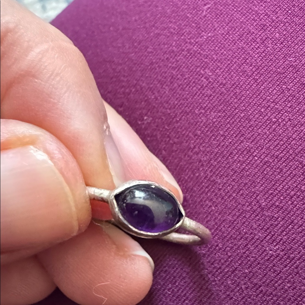Elegant genuine Silver Ring with amethyst Gemstone 9